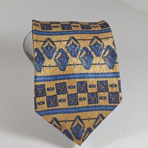 Cocktail Collection by Stonehenge Men's Silk Tie "Gin and Tonic" Yellow Blue USA